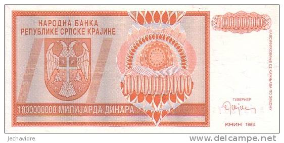 CROATIE   1 000 000 000 Dinara   Emission De 1993   Pick R17a     ***** QUALITE  AUNC ***** - Kroatien