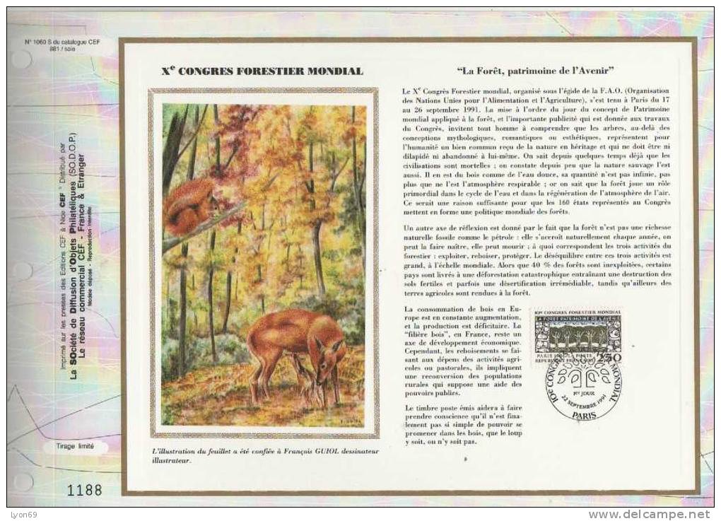 FEUILLET  CEF  1060 S   CONFRES FORESTIER  MONDIAL 1991 - Unclassified