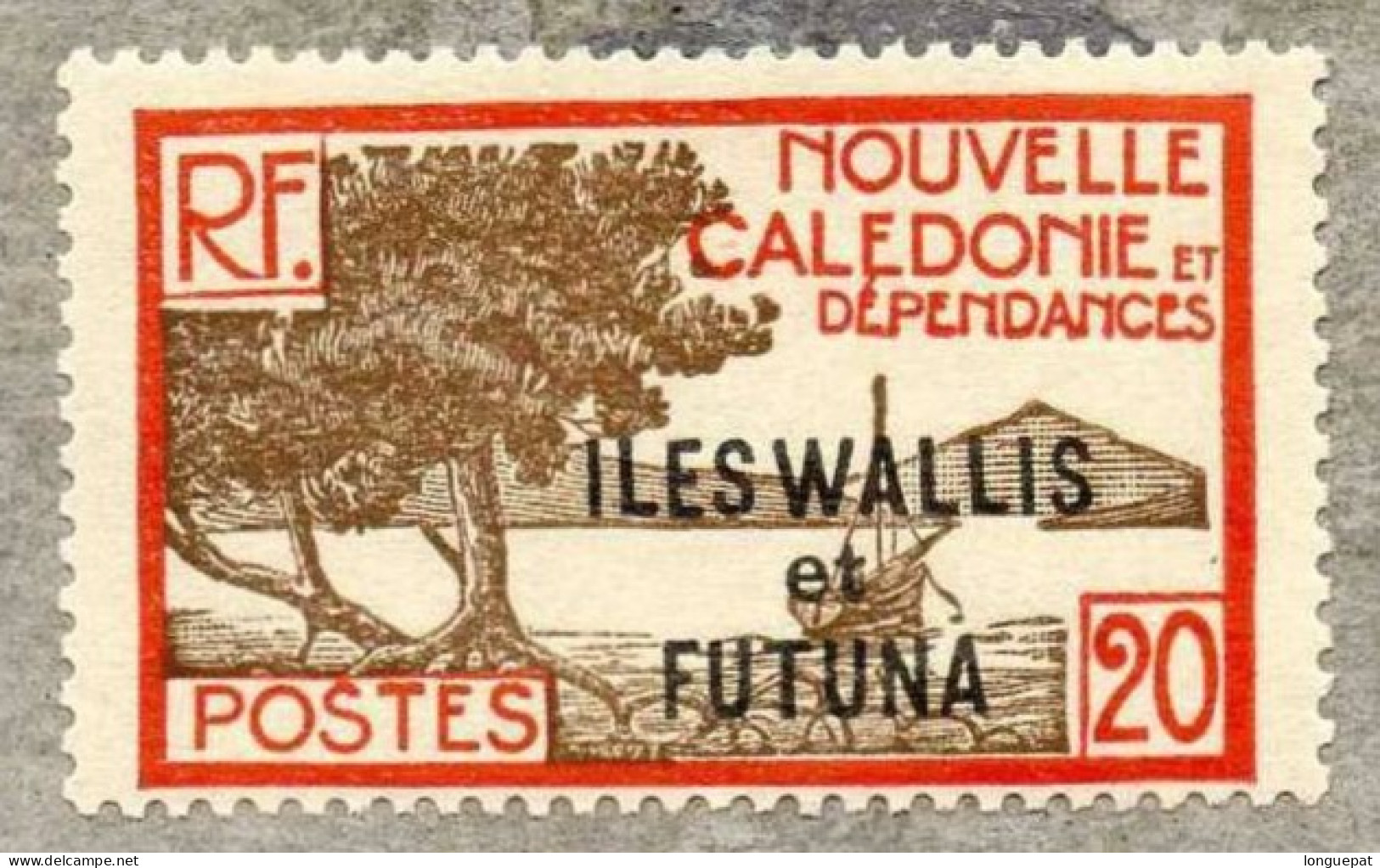 Wallis Et Futuna : Baie De La Pointe Des Palétuviers - Timbre De Nouvelle-Calédonie De 1928/38, Surchargés - Unused Stamps