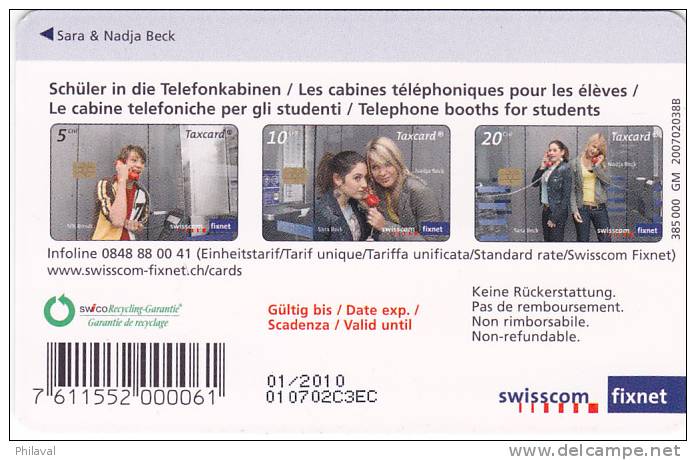 SUISSE - Taxcard 10 CHF / Swisscom - Schweiz