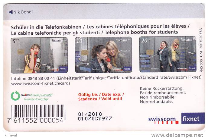 SUISSE - Taxcard 5 CHF / Swisscom - Schweiz