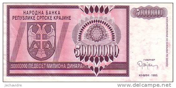 CROATIE   50 000 000 Dinara  Emission De 1993    Pick R14a     ***** QUALITE  XF ***** - Croatia