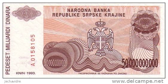 CROATIE   50 000 000 000 Dinara   Emission De 1993   Pick R29a     ***** BILLET  NEUF ***** - Kroatien