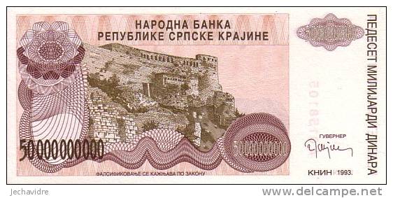 CROATIE   50 000 000 000 Dinara   Emission De 1993   Pick R29a     ***** BILLET  NEUF ***** - Kroatien