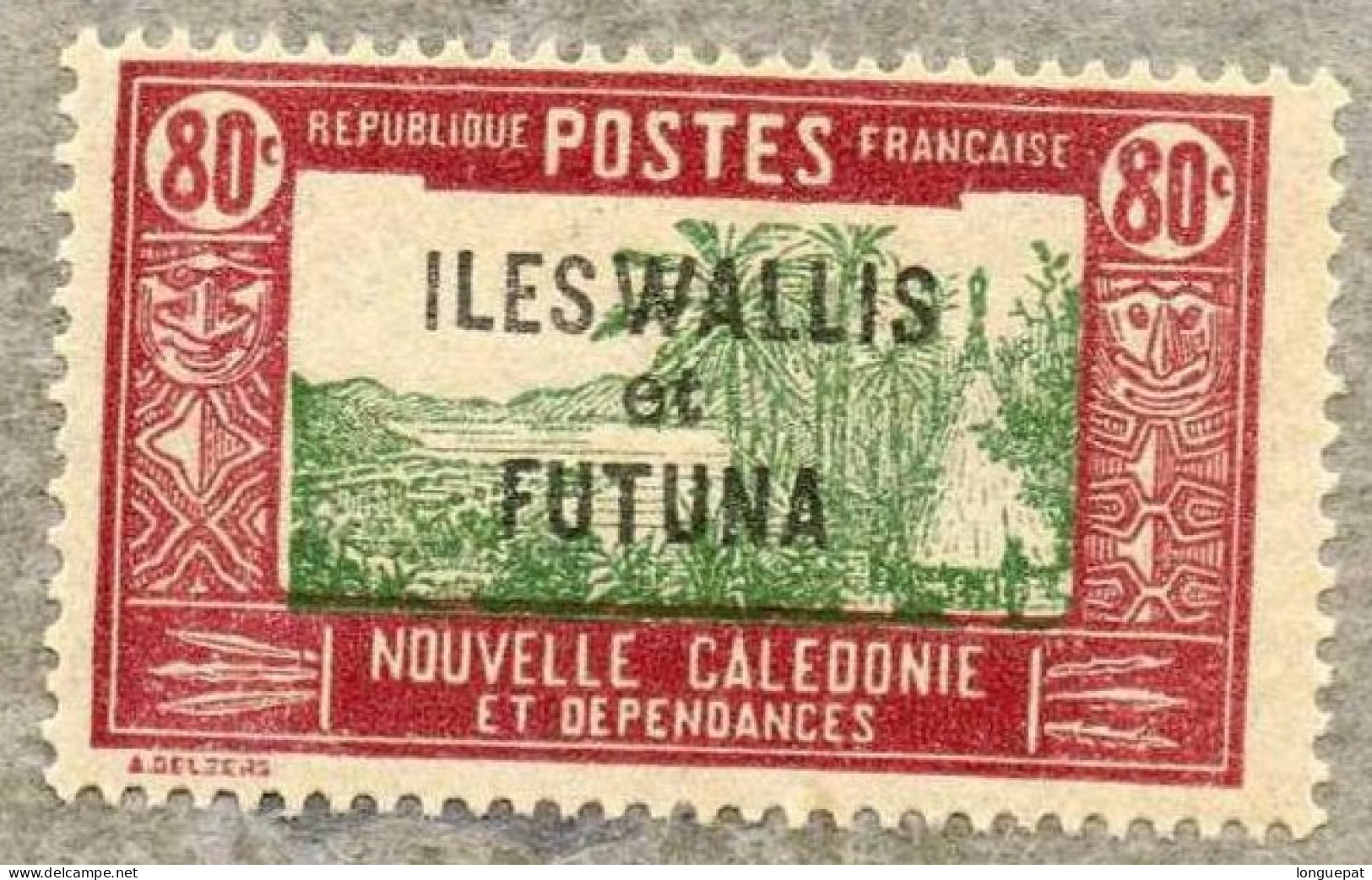 Wallis Et Futuna : Case De Chef Indigène - Timbre De Nouvelle-Calédonie De 1928/38, Surchargés - Neufs