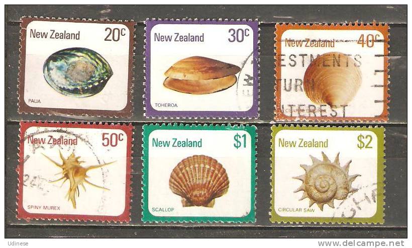 NEW ZEALAND 1978-1979 - SHELLS   - CPL. SET - USED OBLITERE GESTEMPELT USADO - Coneshells