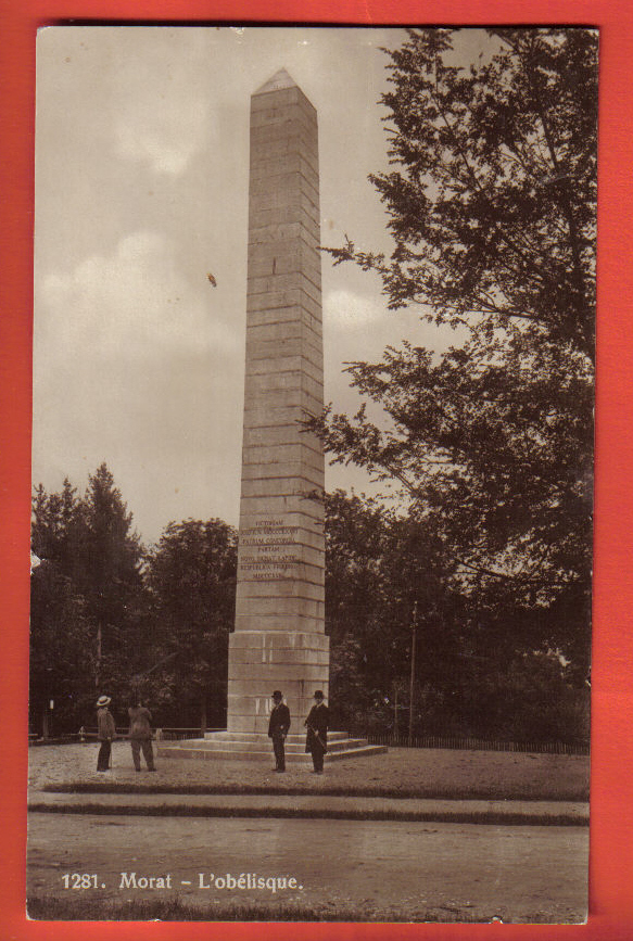 D1064 Morat Murten,l'Obélisque.ANIME.Non Circulé. Phototypie 1281,Sepia - Morat