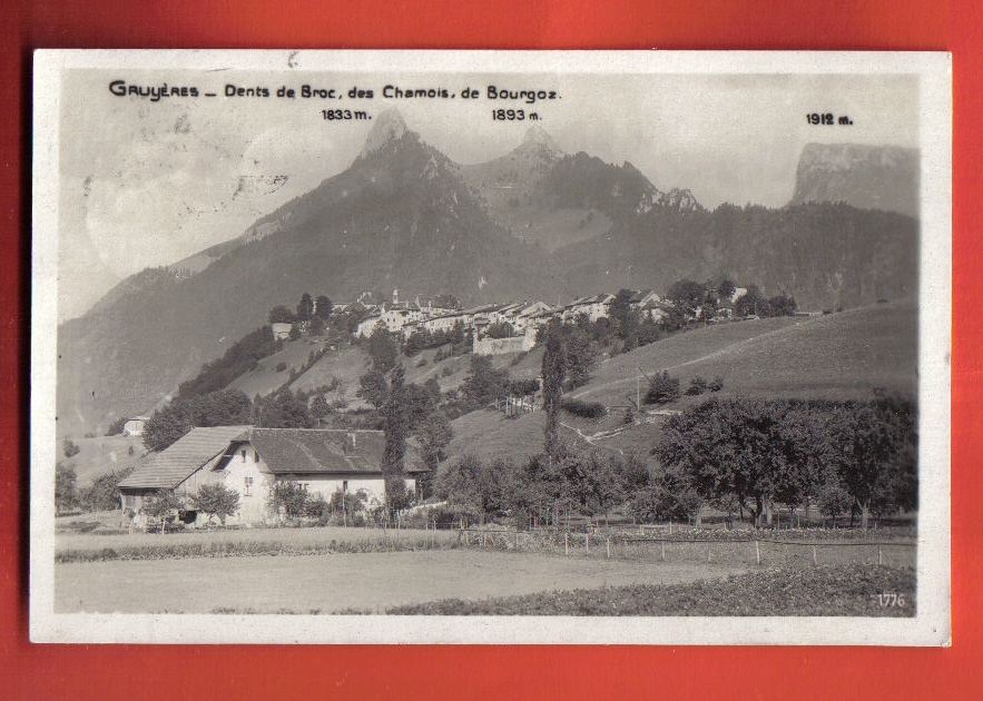 D1065 Gruyères,Dents De Broc,Chamois,de Bourgoz.Circ. En 1926.Perrochet 1776 - Broc