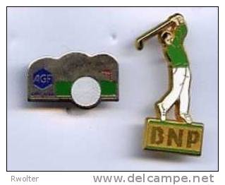 @+ Lot De 2 Pin´s Golf : AGF Et BNP - Golf