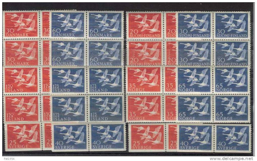 émissions "journée Des Pays Du Nord" De 1956 Complète: 5 Pays En Blocs De 4 Neufs** - Unused Stamps