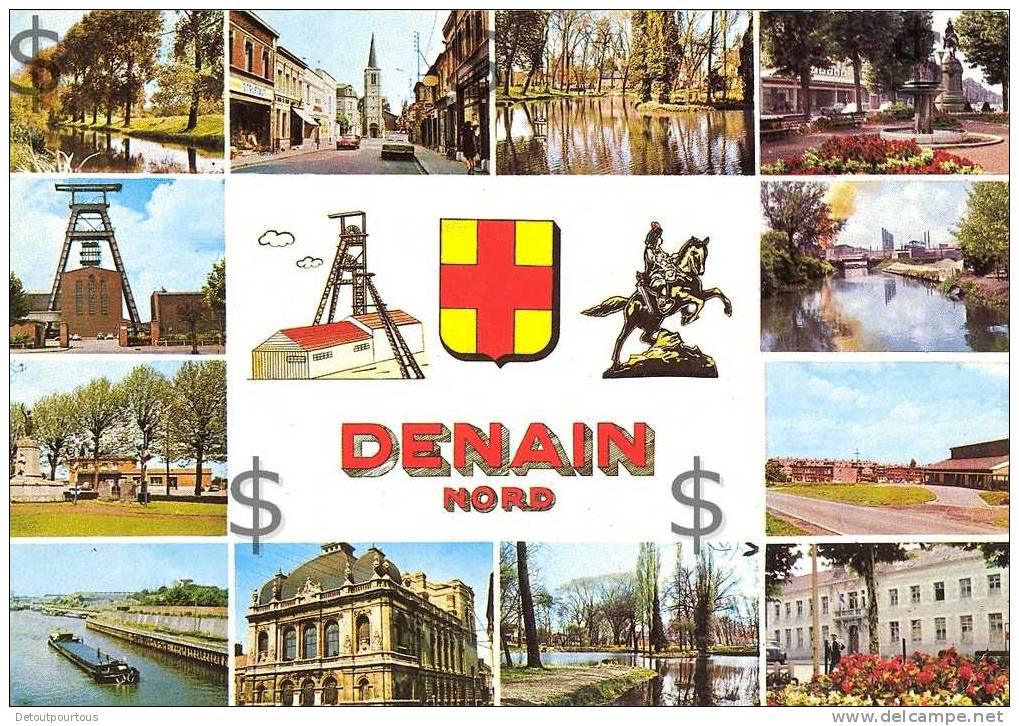 DENAIN Nord 59 : Multivues Rue Ville Péniche Mine - Denain