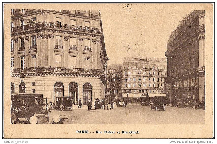 CPA Paris Rue Halery Et Rue Gluck 9 ème Arrondissement  75 Au Dos Galeries Lafayette - Paris (19)