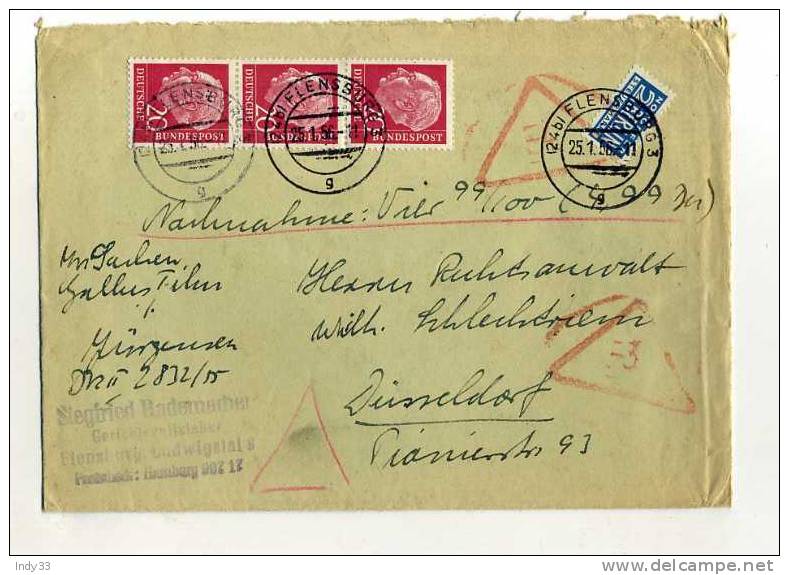 - ALLEMAGNE BERLIN  . AFFRANCHISSEMENT COMPOSE SUR ENVELOPPE DE 1956 - Storia Postale