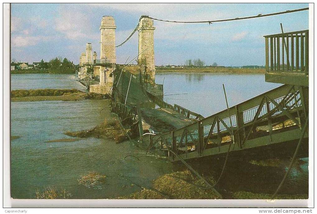 CPSM  SULLY SUR LOIRE JANVIER 1985  LE PONT S´EFFONDRE 45 LOIRET - Sully Sur Loire