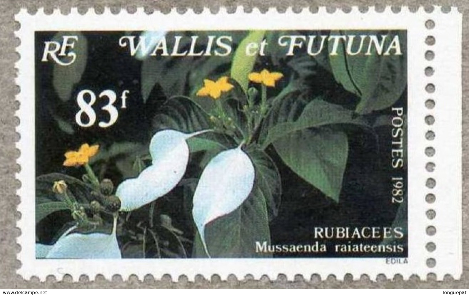 Wallis Et Futuna :Flore, Fleur Des îles : Mussaenda Raiateensis Ou "Bangkok Rose". (Famille: Rubiaceae) - Ungebraucht