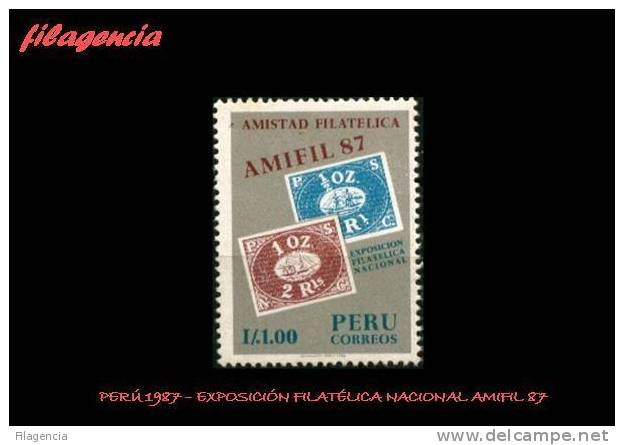 AMERICA. PERÚ MINT. 1987 EXPOSICIÓN FILATÉLICA AMIFIL 87 - Peru