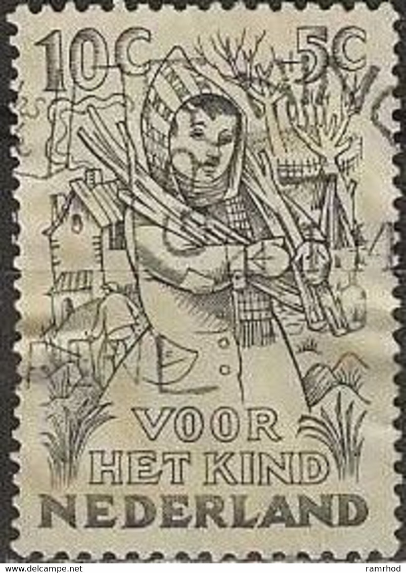 NETHERLANDS 1949 Child Welfare Fund - 10c.+5c  Winter FU - Used Stamps