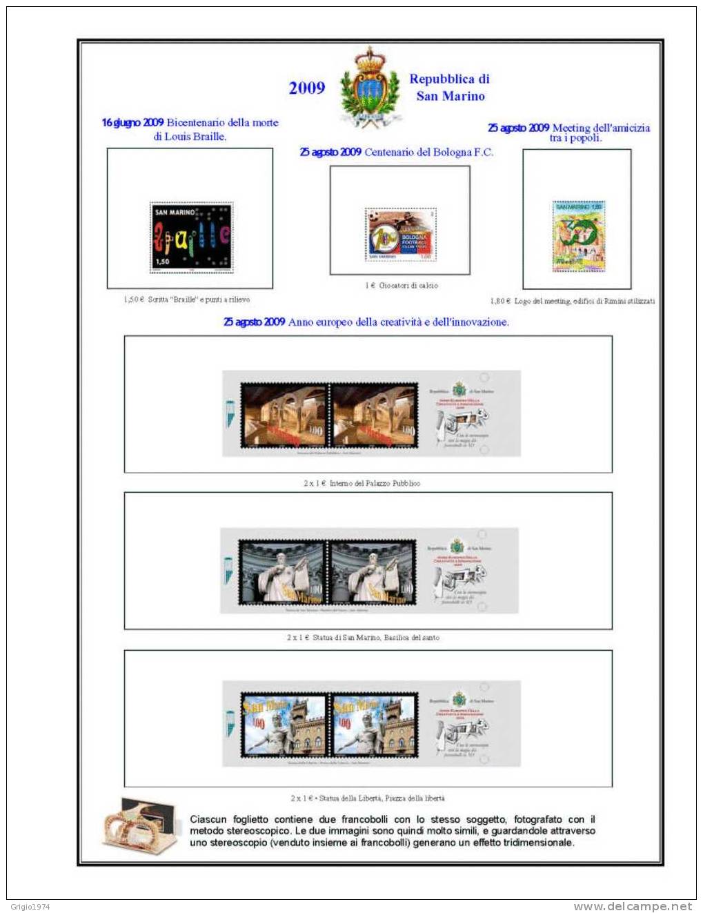 ALBUM IN PDF DELLA REPUBBLICA DI SAN MARINO DAL 1877 AL 2009 - Collezioni (in Album)