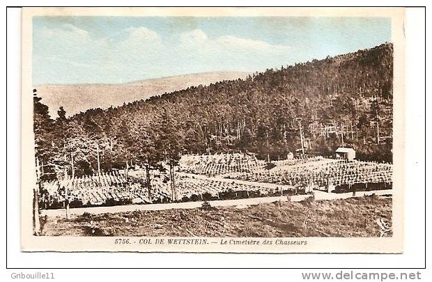 ORBEY   -  ** LE CIMETIERE DES CHASSEURS ** Au COL DE WETTSTEIN  -   Editeur : Restaurant  L. GERARD à Orbey   N° 5756 - Orbey