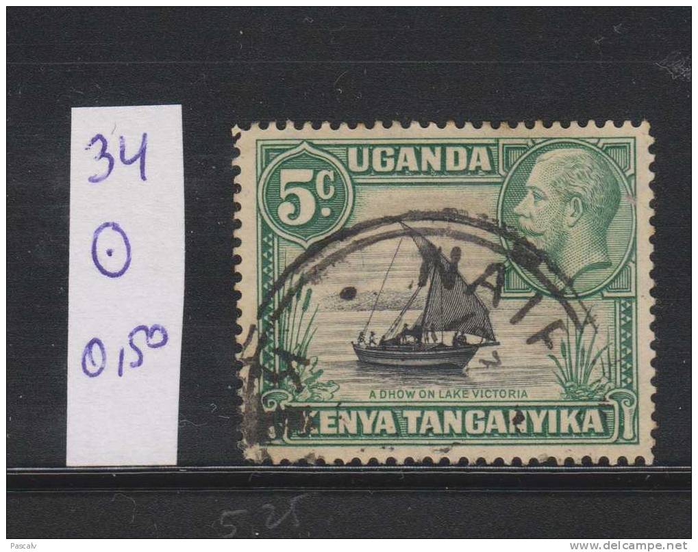 KENYA TANGANYIKA UGANDA Yvert 34 Oblitéré - Kenya, Oeganda & Tanganyika