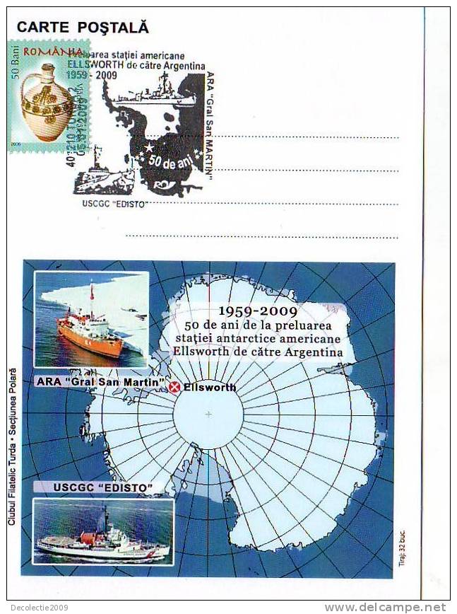 M859 Postal Cover Explorateurs Argentinian Base Ellsworth Perfect Shape - Climate & Meteorology