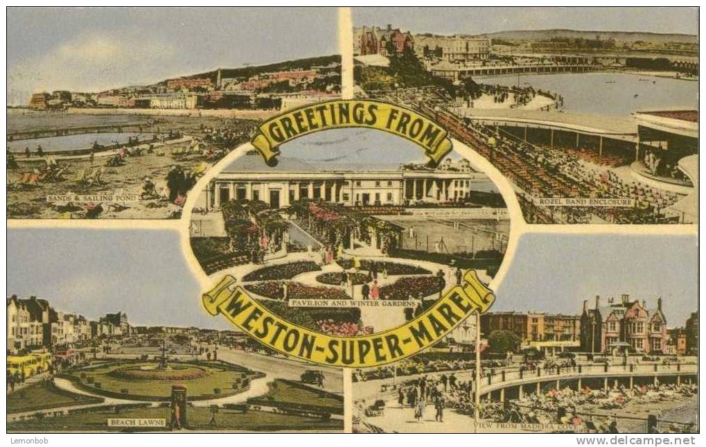 Britain United Kingdom - Greetings From Weston-super-Mare Used Postcard [P1552] - Weston-Super-Mare