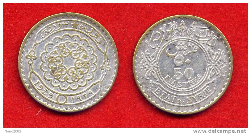 COLONIES - COLONIALES - SYRIE - SYRIA -  50 PIASTRES 1929 -  ARGENT - Autres & Non Classés