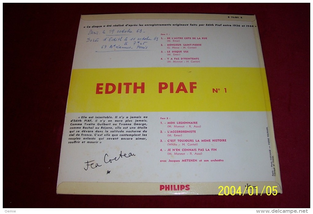 EDITH   PIAF  °°   N° 1 - Special Formats