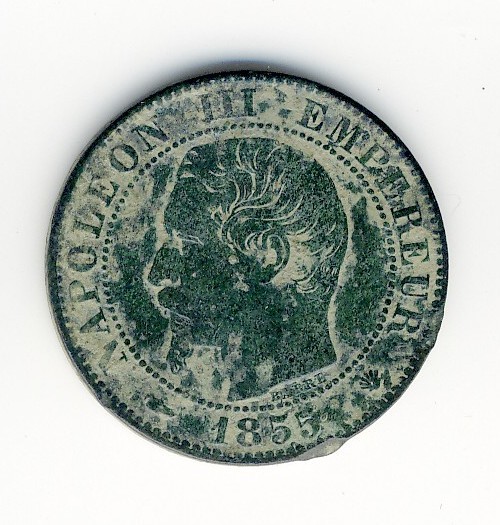 5  Centimes  Napoléon III  -  1855 MA  - Chien - 5 Centimes