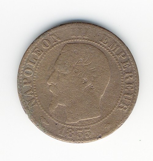 5  Centimes  Napoléon III  -  1855 BB  - Chien - 5 Centimes