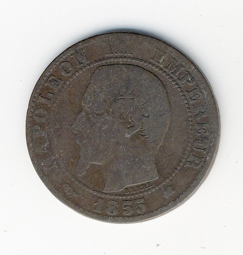 5  Centimes  Napoléon III  -  1855 K  - Chien - 5 Centimes
