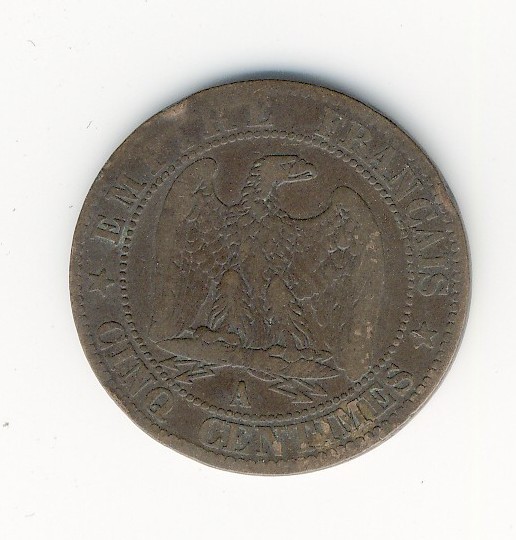 5  Centimes  Napoléon III  -  1854 A - 5 Centimes