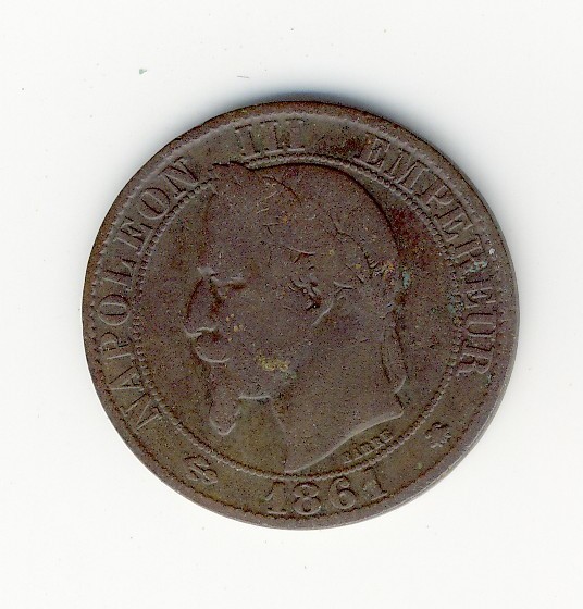 5  Centimes  Napoléon III  -  1861 A - 5 Centimes