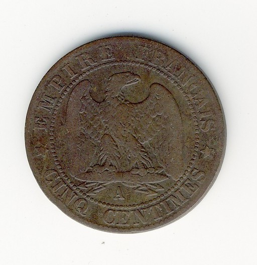 5  Centimes  Napoléon III  -  1861 A - 5 Centimes