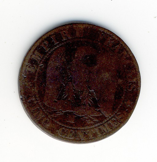 5  Centimes  Napoléon III  -  1855 MA  -  Ancre - 5 Centimes