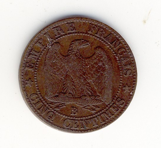 5  Centimes  Napoléon III  -  1854 B - 5 Centimes