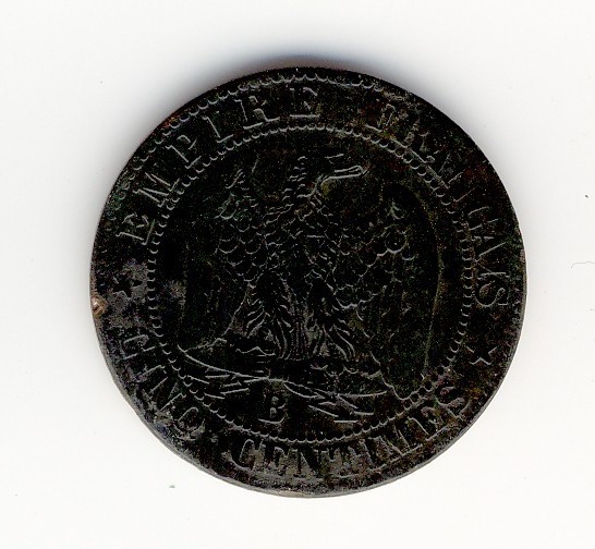 5  Centimes  Napoléon III  -  1855 B  -  Chien - 5 Centimes
