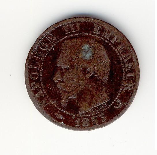 5  Centimes  Napoléon III  -  1853 W - 5 Centimes