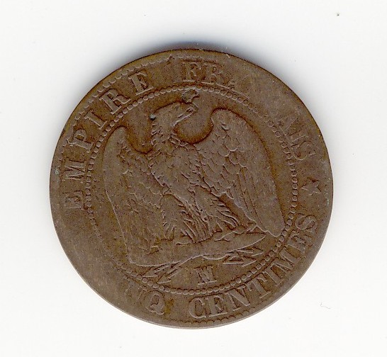 5  Centimes  Napoléon III  -  1857 MA - 5 Centimes