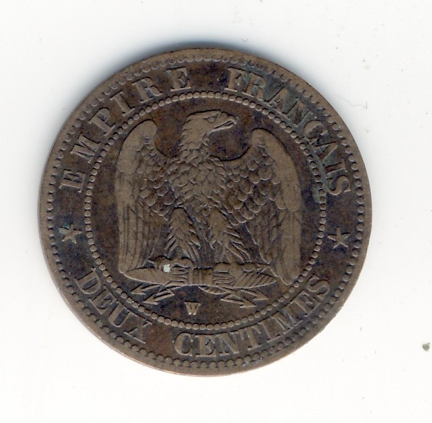 2  Centimes  Napoléon III  -  1854 W - 2 Centimes