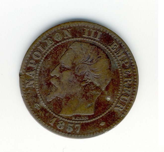 2  Centimes  Napoléon III  -  1857 MA - 2 Centimes