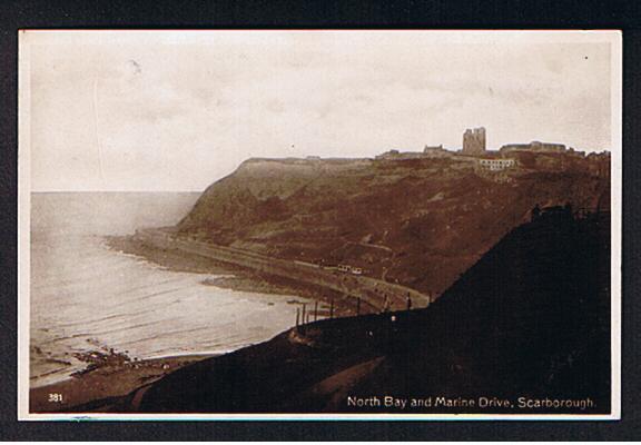 RB 612 - 1926 Real Photo Postcard North Bay & Marine Drive Scarborough Yorkshire - Slogan "British Goods Are Best" - Scarborough