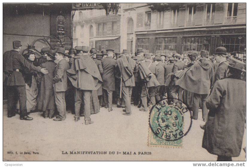 SYNDICATS -Manifestation Du  1er Mai à PARIS - écrite 1906 -Le Delley - Syndicats