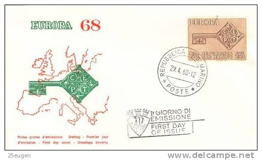 SAN MARINO 1968  EUROPA CEPT FDC - 1968