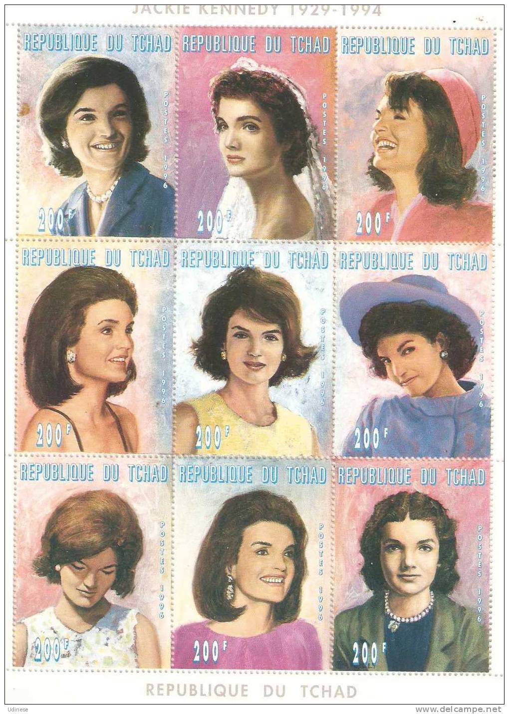 CHAD 1996 - JACQUELINE KENNEDY-ONASSIS - M/S -  MNH MINT NEUF NUEVO - Berühmte Frauen