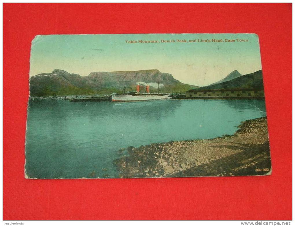 Cape Town  - Table Mountain, Devil´sPeak And Lion´s Head  -  1920  - ( 2 Scans ) - Afrique Du Sud