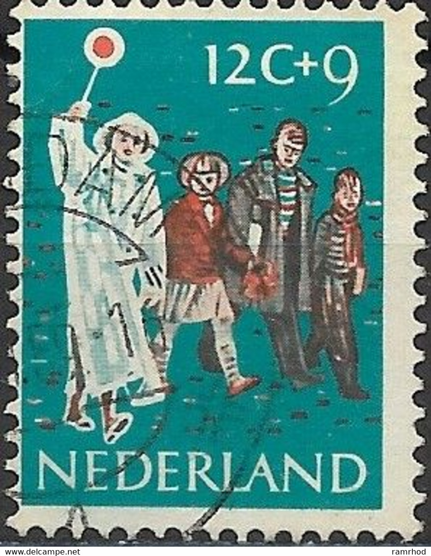 NETHERLANDS 1959 Child Welfare Fund - 12c.+9c Traffic Warden Escorting Children FU - Used Stamps