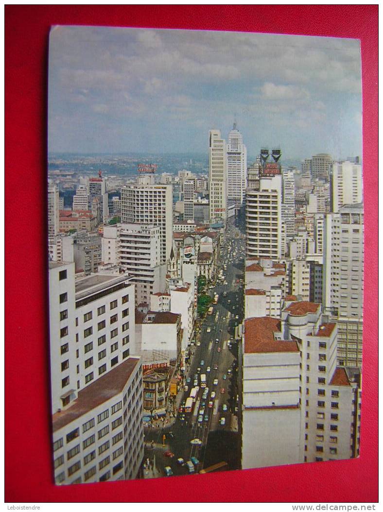 CPSM -BRESIL-BRASIL TURISTICO-SAO PAULO-VISTA DA AVENIDA SAO JOAO-PANORAMIC VIEW -3 PHOTOS- VOYAGEE 1966 - São Paulo