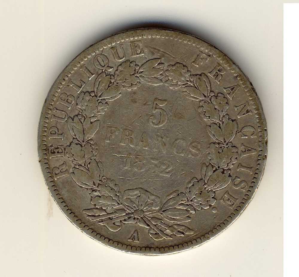 5  Francs  Louis Napoléon Bonaparte  -  1852 A - 5 Francs