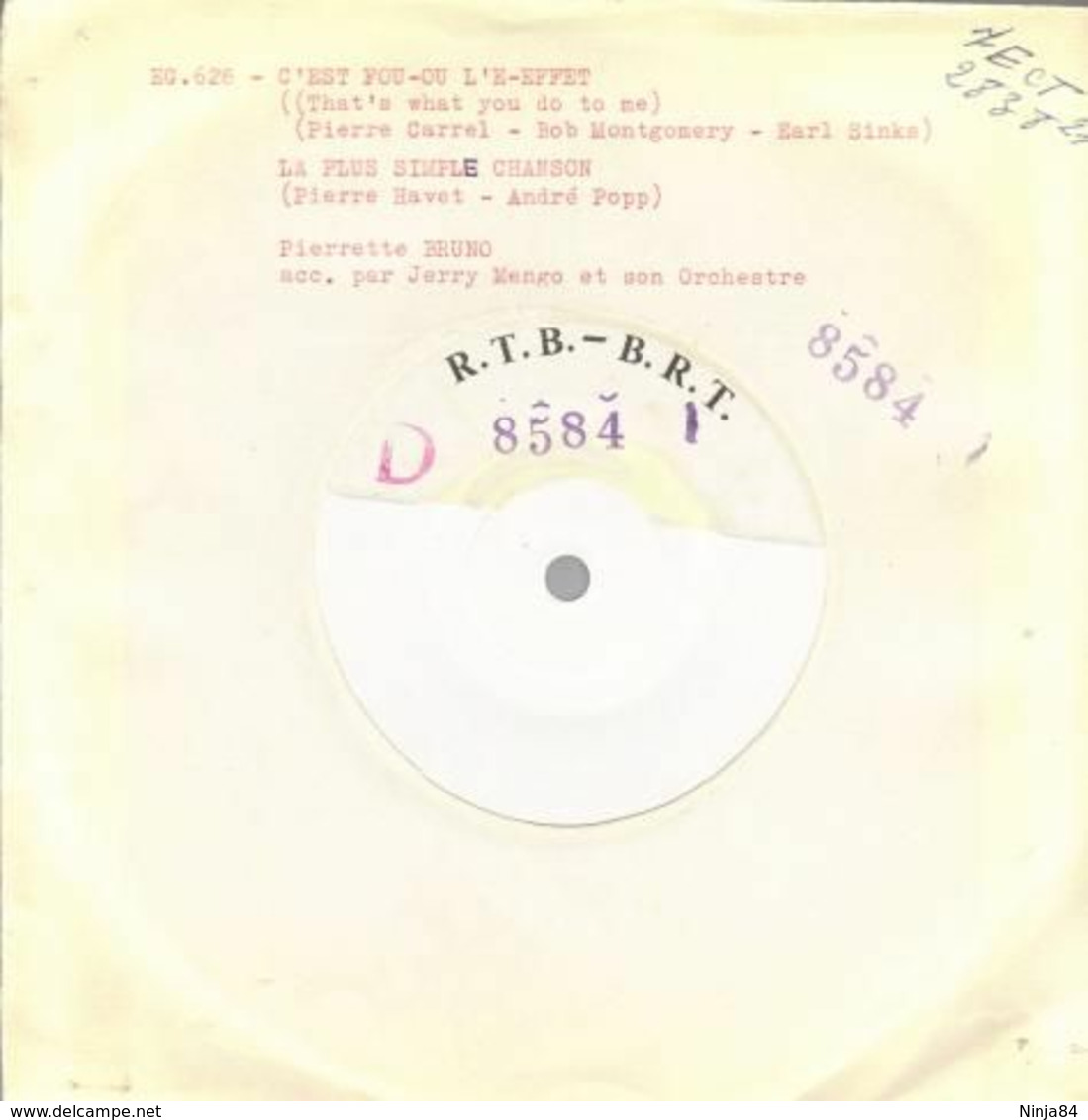 SP 45 RPM (7")  Pierrette Bruno  "  C'est Fou L'effet  "  Test Pressing - Verzameluitgaven